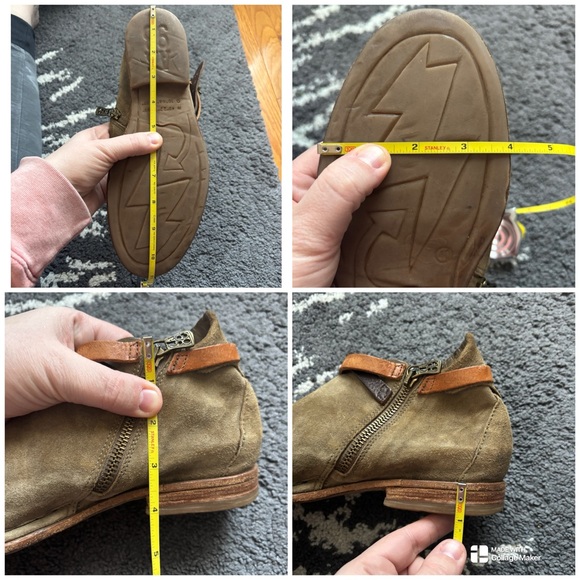 A.S. 98 Suede Leather Strappy Sand Ankle Booties Size 40/9-9.5 - Picture 6 of 13